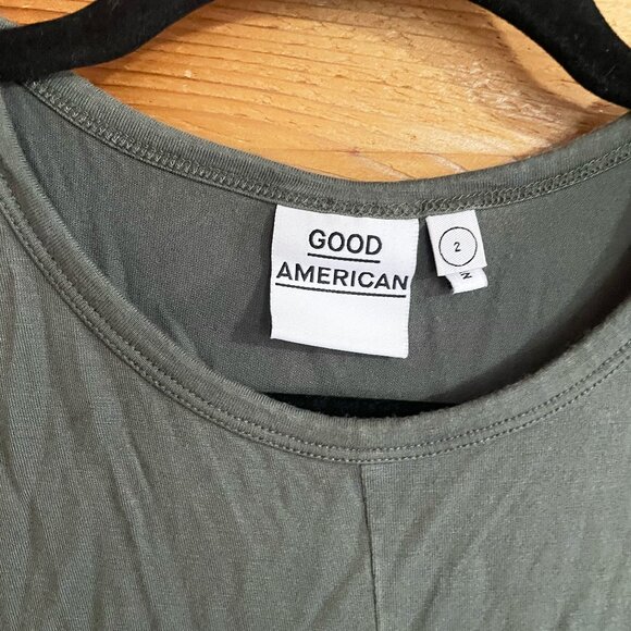 Good American THE KNOT A QUITTER TANK in Olive Size 2 - Picture 2 of 6